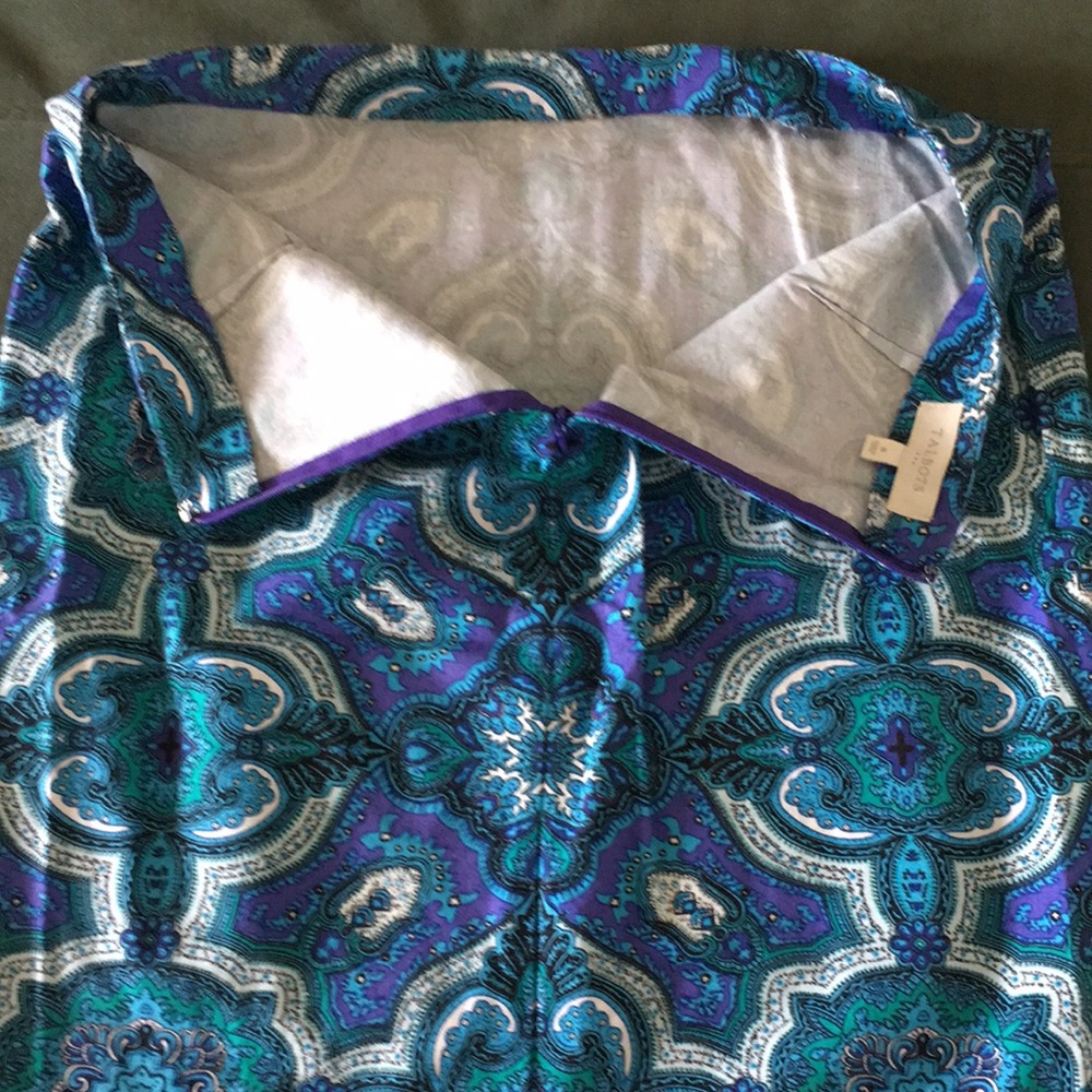 Talbots preppy paisley cotton pencil skirt 8 M - Picture 9 of 10